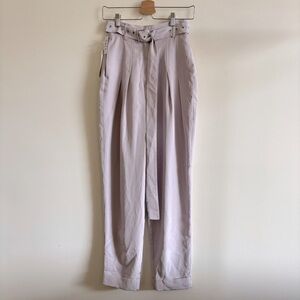 ARITZIA BABATON I US 0 Gonnerman Lilac Fog High Waisted Belted Pants